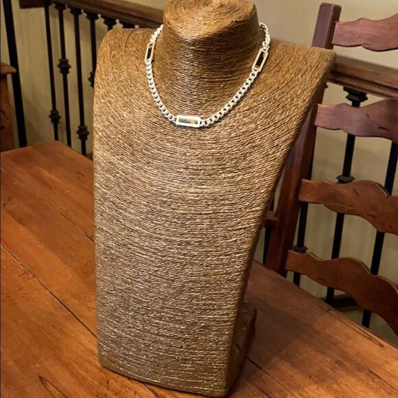 Silver and Tortoise Shell Choker - Picture 1 of 5